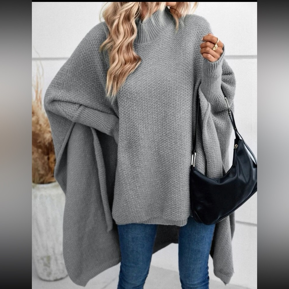 Dolman sleeve high low sweater